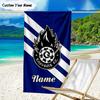 1PC Custom Name Beach Towel Saiyans Flame Crest Beach Towel, Suitable for Camping, Travel, Beach Accessories, Super Absorbent, Family Gift