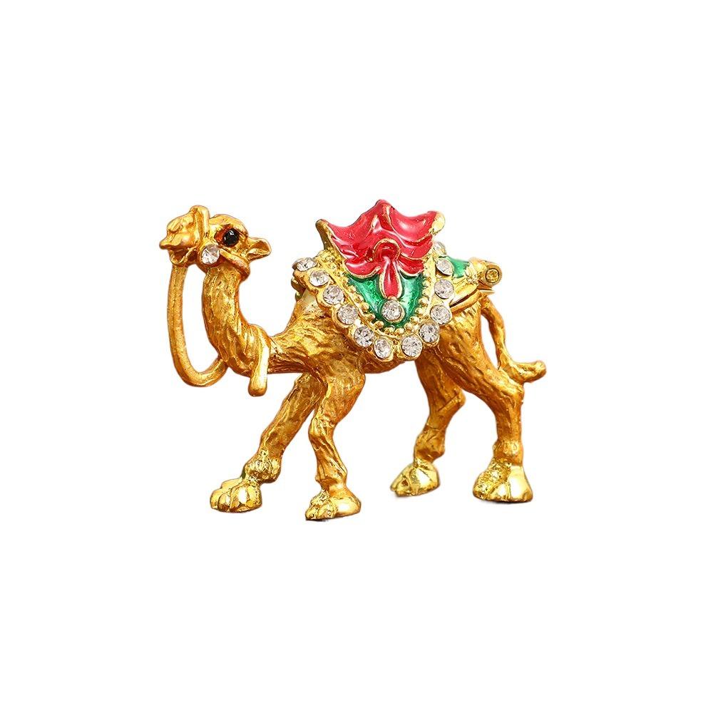

Exquisite Camel Jewelry Box Luxury Animal Trinket Box Desktop Camel Figurine Display Holders золотой