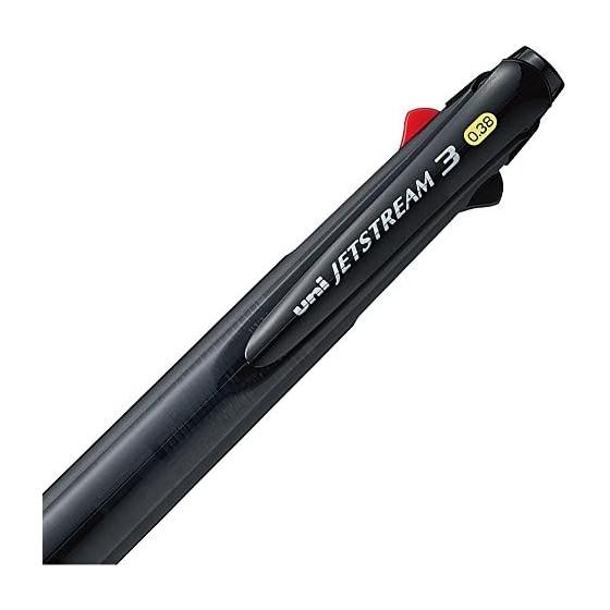 Mitsubishi Pencil 3 Color Ballpoint Pen Jet Stream 0.38 Transparent Black Easy To Write SXE340038PT24