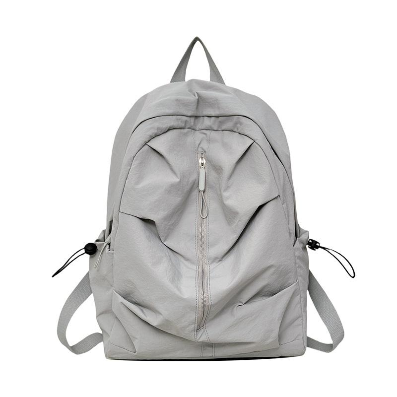 2026 New Student Schoolbag for Girl solid color simple and lightweight travel backpack trendy Korean style daily backpack