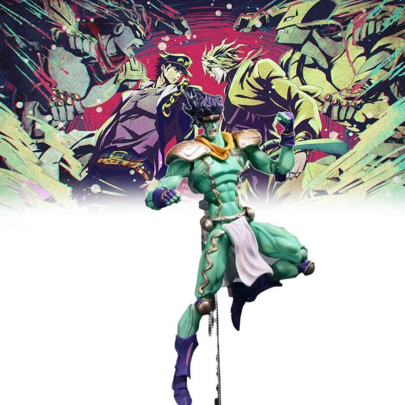 Jojos Bizarre Adventure Kujo Jotaro Figure Pvc White Platinum Star With Articulated Limbs For Fans