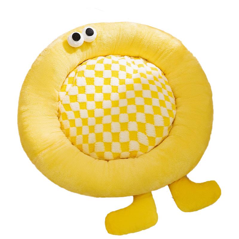 Warm and Thickened Autumn and Winter Cat Nest Plush Round Nest Elf Briquettes Plush Dog Nest Deep Sleep Pet Nest