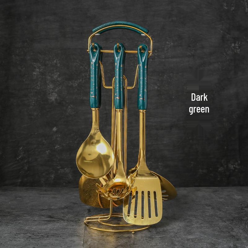 

Набор посуды Nordic Light Luxury из 7 предметов с керамическими ручками и кухонными принадлежностями 7-Piece Set