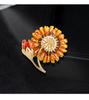 Yellow classic sunflower brooch, sunflower chest flower, floral brooch, women's versatile suit clothing brooch