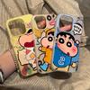 Cartoon animation crayon small new application apple 17 matte skin feeling mobile phone case iPhone16 anti-drop 15/14/13