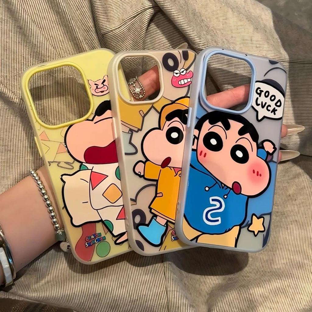 Cartoon animation crayon small new application apple 17 matte skin feeling mobile phone case iPhone16 anti-drop 15/14/13