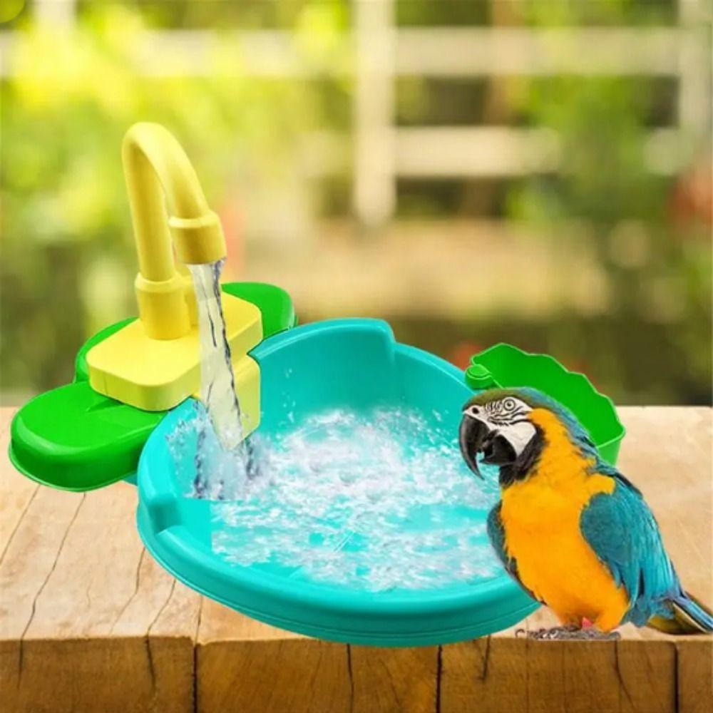 Electric Bird Spa Pool Shower Automatic Bird Bath Tub with Faucet Parrot Shower  Cockatiel