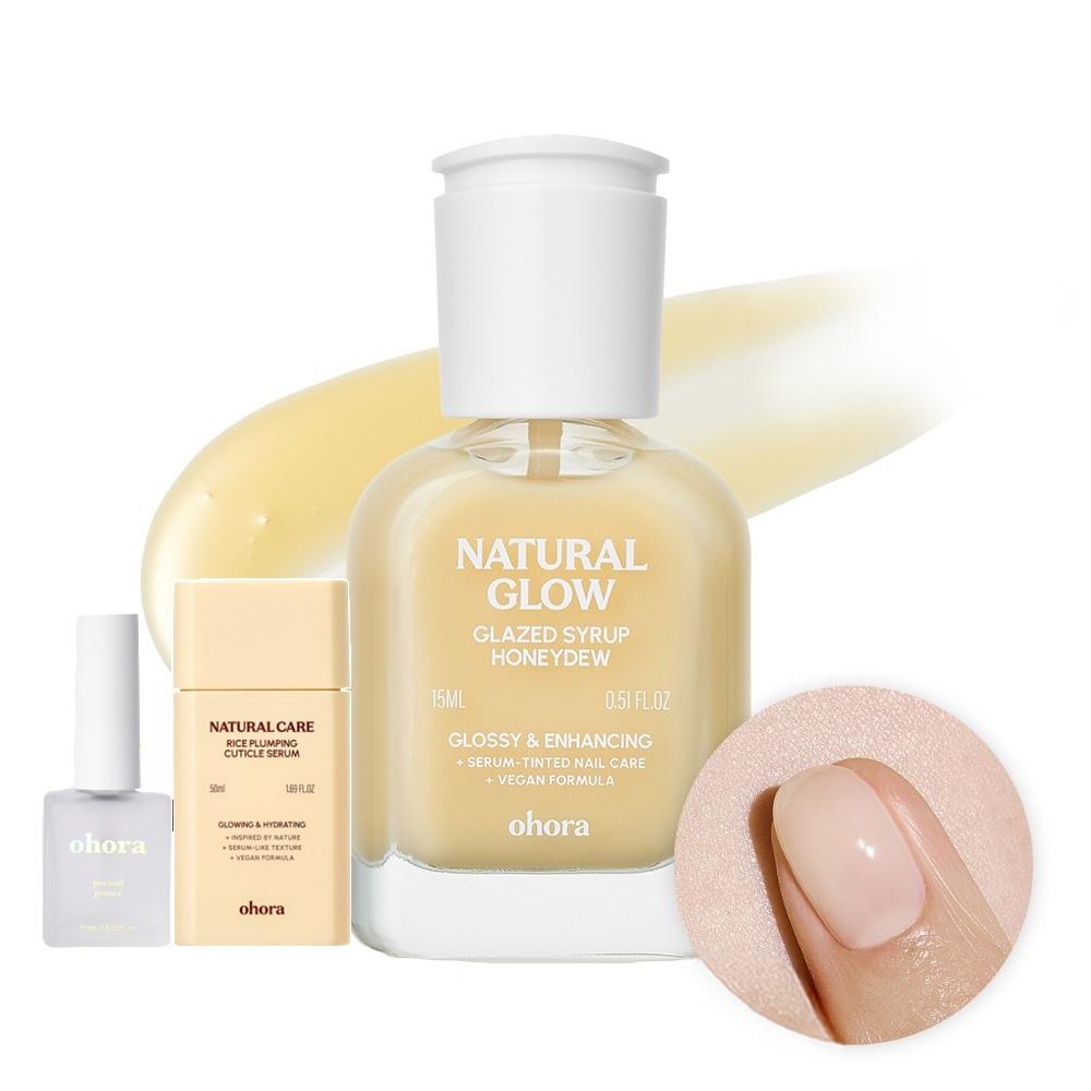 OHORA Glazed Syrup Nail Strengthener Honeydew Edition Nail Care Set with Optional Nail Essentials