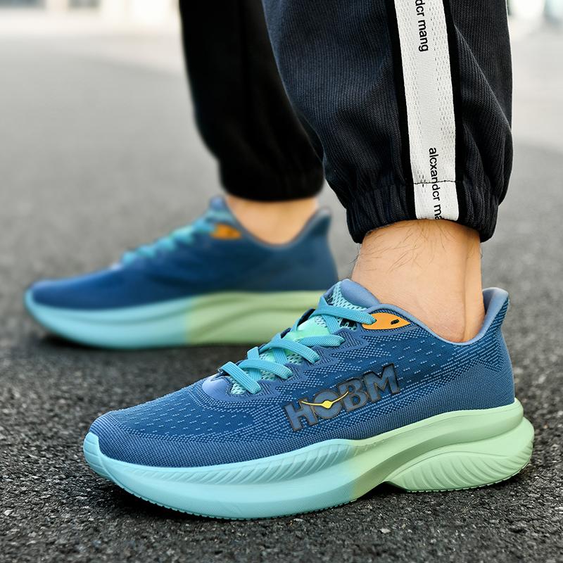 HOBM Men's Running Shoes Ultra Light Tennis Sport Breathable Sneakers Tenis Masculino Black Mesh Walking Casual Jogging Trainers