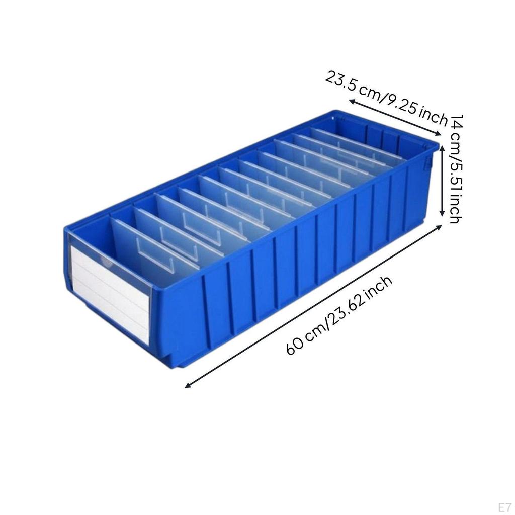 1 Large Rectangular Parts Box, Plastic Storage Bin, Stackable commercial Divider Case for Tools &