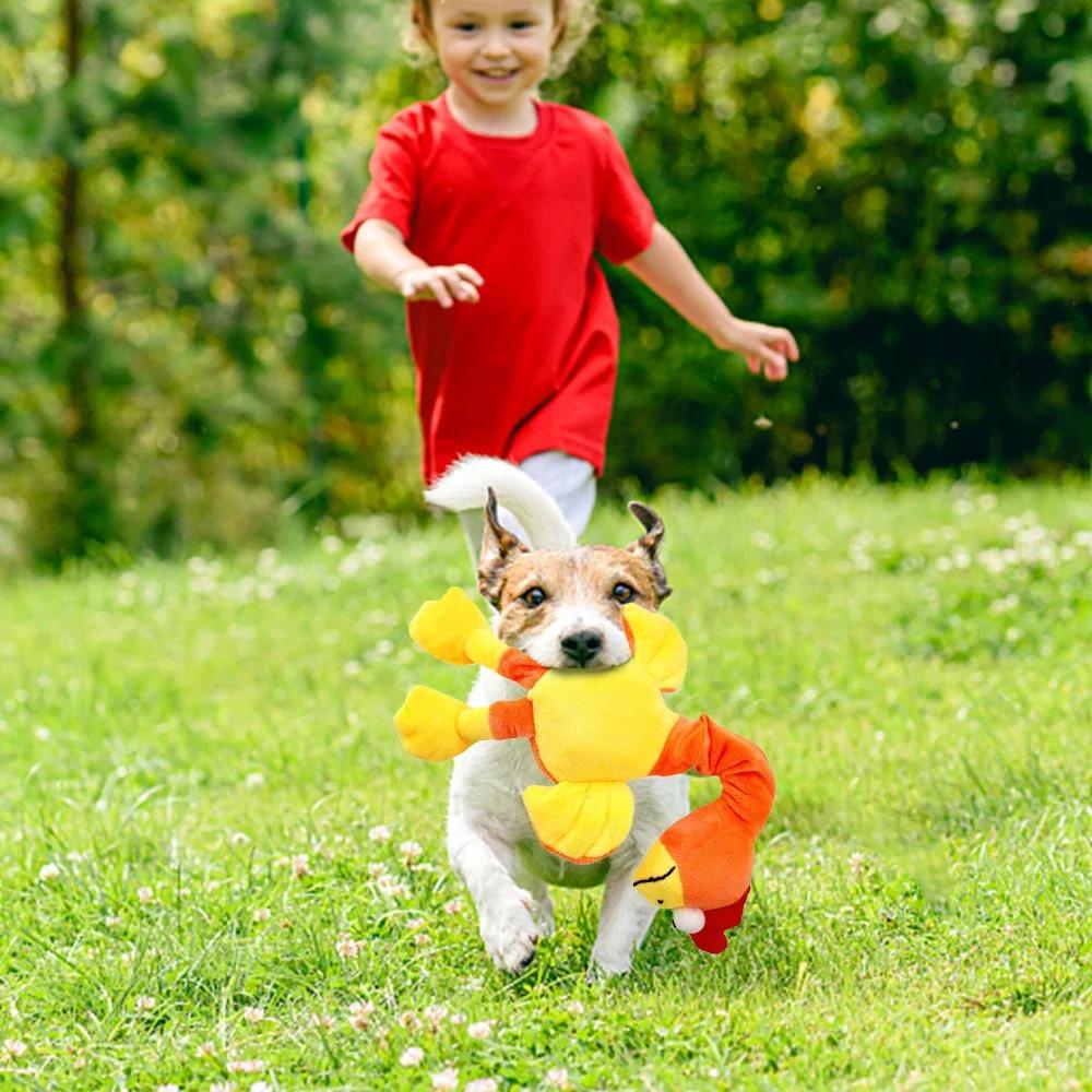 Quietschendes Hundespielzeug Welpen Hundezubehör Haustiere Hundespielzeug Interaktives Quietschehuhn Soundspielzeug Welpen Bissfester Kauspielzeug