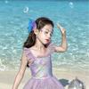 2026 Nuevo Bikini Iridiscente de Princesa Sirena para Niñas Pequeñas, Traje de Baño para Niños Pequeños para Piscina y Playa