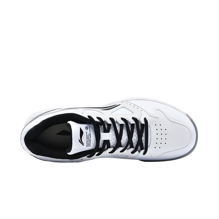 Li-Ning Li Ning Light Feather Slip Resistant Abrasion Resistant Low top Badminton Shoes Unisex White Black AYTT035-4