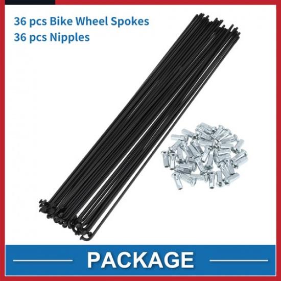 1 set 12G 272mm Längd Cykelekrar Nippel Kolstål Svart