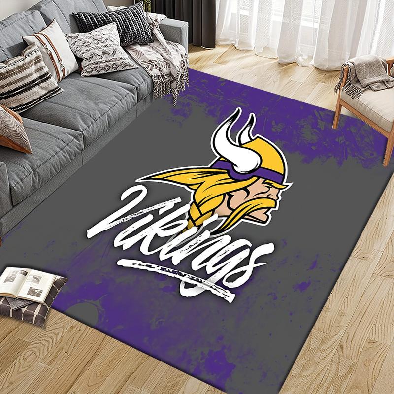 Minnesota Vikings3 Flannel Pattern Square Carpet,Area Rug,Carpet Rug for Living Room Bedroom Sofa Playroom Decor,Non-slip Floor Mat