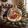 Seasonal Decorative Gifts Light Up Christmas Scene Ball Ornament with Warm LED Glowing Holiday Story for Clear Acrylic Hanging Balls Tree Decor