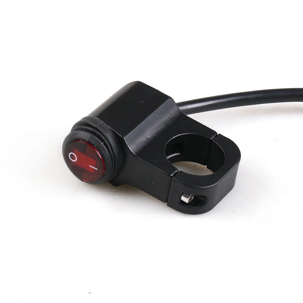 12V Waterproof Motorcycle 7/8" 22mm Handlebar Switches Motorbike ATV Headlight Hazard Brake Fog Lights ON-OFF-ON Switch