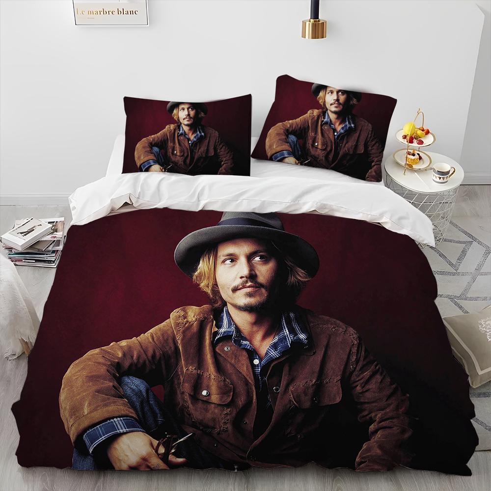 3D Printing Johnny Depp Series Comforter Bedding SetDuvet Cover Bed Set Quilt Cover PillowcaseKing Queen Size Bedding Set Kids