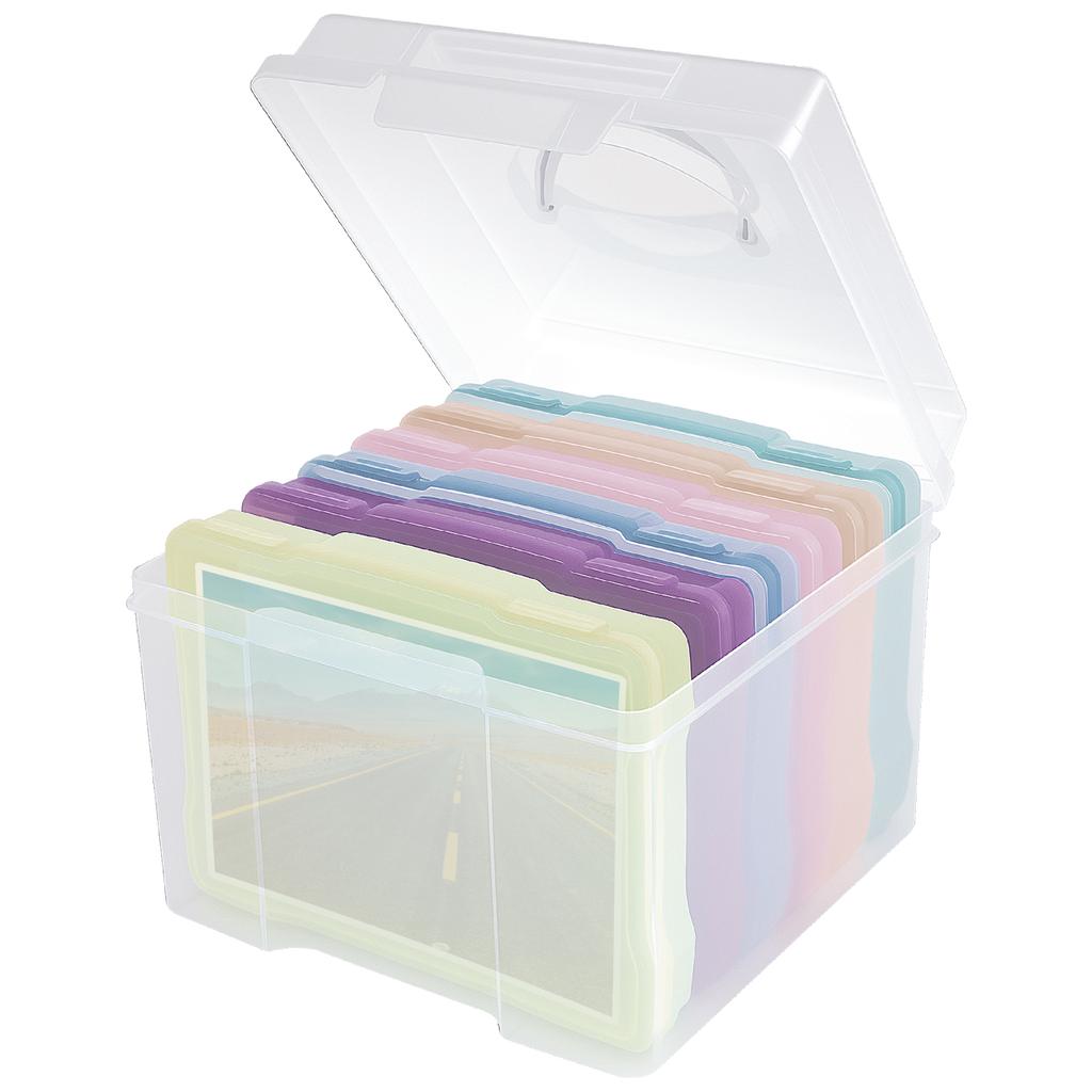 Foto Aufbewahrungsbox mit 6 Innenbehältern Klar Staubschutz Bilder Grußkarte Kunst Postkarten Etikett Aufbewahrungskoffer