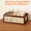 A Versatile Storage Basket for Your Desk In a Mid-Century Modern Style, Complete with Handles