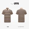 Goldlion Men's Striped Color Block Short Sleeve Polo Shirt