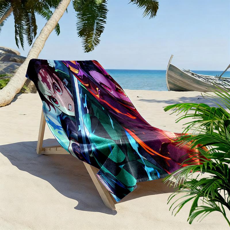 Vibrant Anime Spirit Beach Towel Beach Towel for Vacation Photos Soft Seaside Absorbent Bath Towel Outdoor Pool Towel Outdoor Picnic Beach Mat Beach