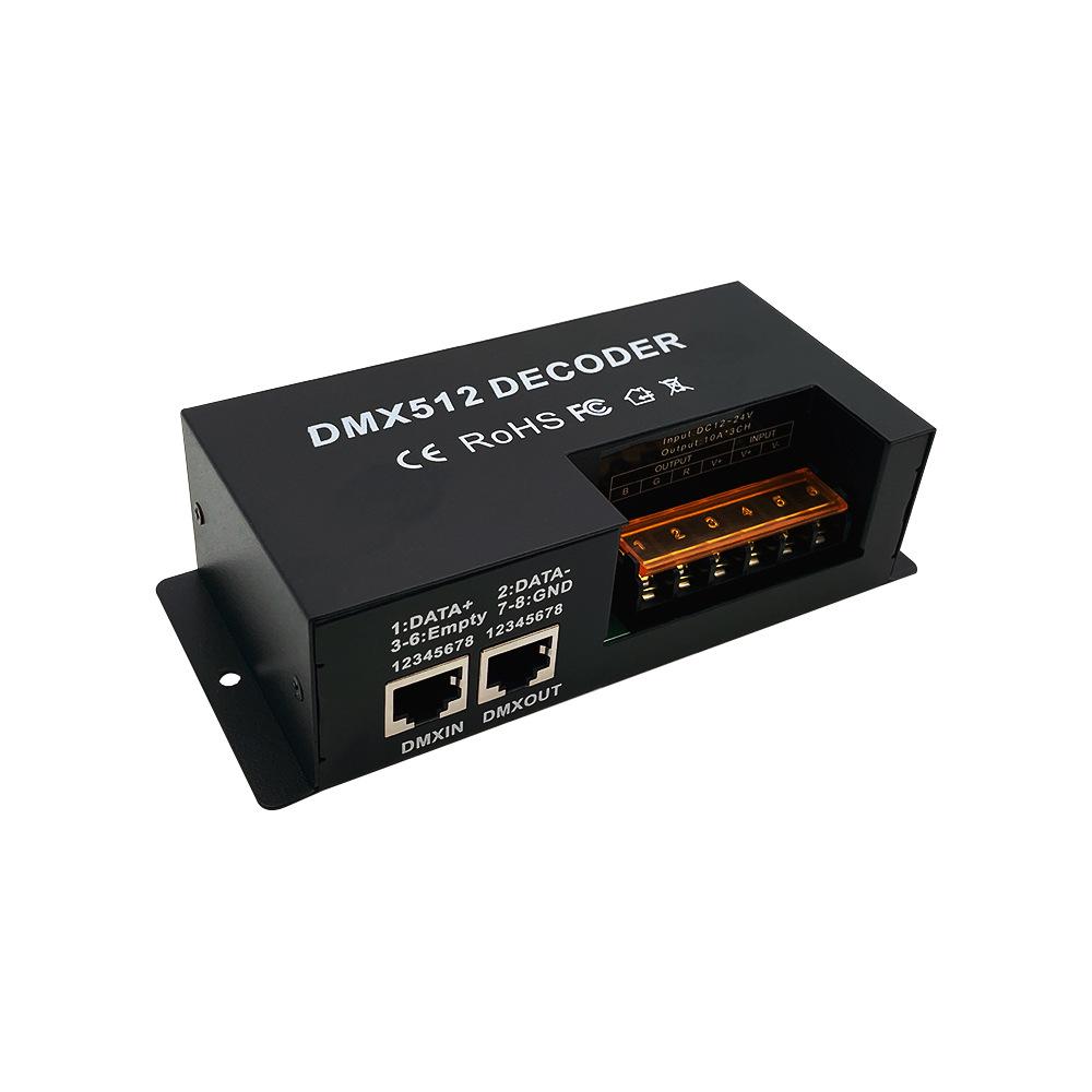 Aonengda DMX512 RGB/RGBW LED Decoder & Controller, DC12-24V, 3/4x10A