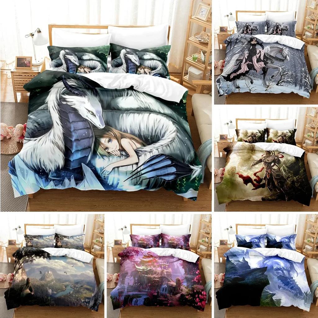 Comforter 3D Printed Fantasy Witch Dragon Alien World Bedding Set Bedroom Soft Modern S Comefortable Quilt