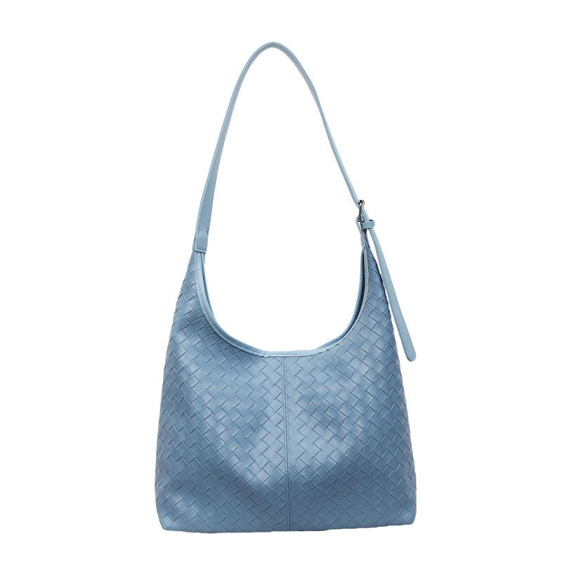 

Премиальная тканая сумка-тоут с чувством стиля, женская ретро-повседневная сумка большой вместимости, модная и популярная дорожная наплечная женская сумка синий