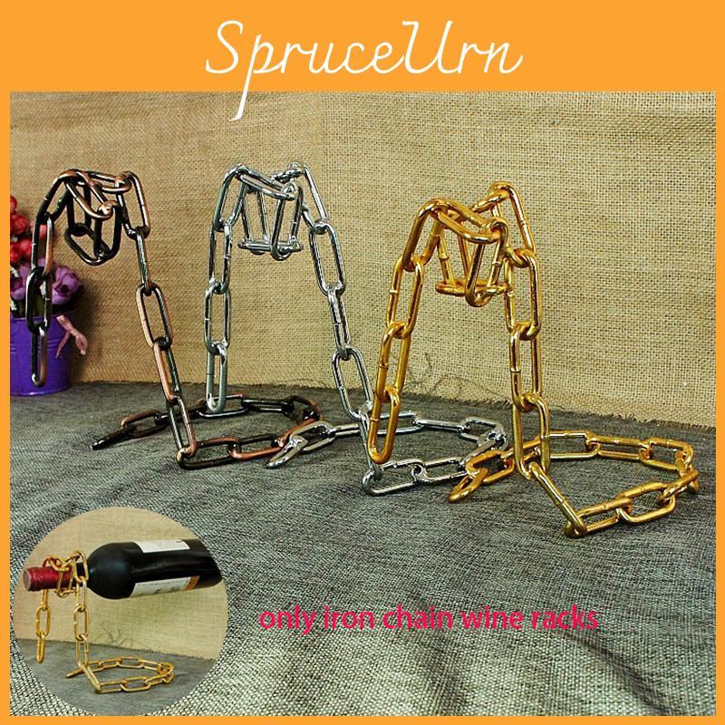 Kitchen Decor Essential Chain Wine Rack Available In Silver Gold And Antique Bronze