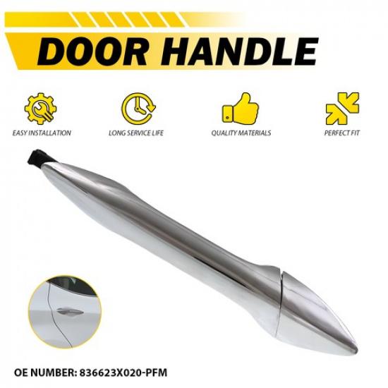 Exterior Door Handle For 2011-14 Hyundai Elantra Rear RH Sedan Chrome Plastic