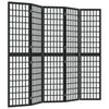 5 Piece Folding Screen Japanese Style 200 X 170 Cm Black