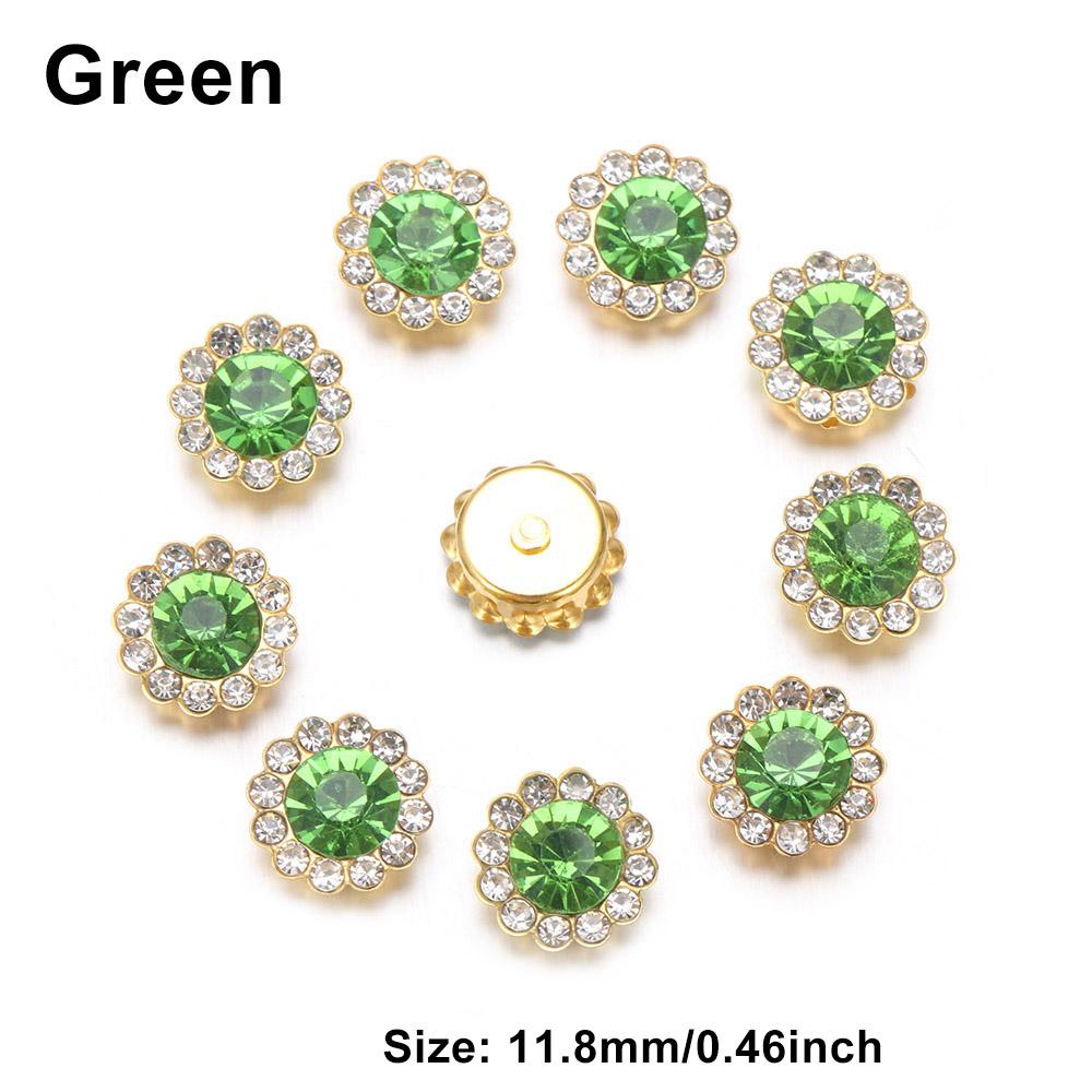 10PCS 16mm Rhinestone Snowflake Buttons DIY Craft Flatback Plating Pearl Buckle Clothing Decoration Hairpin Accessories