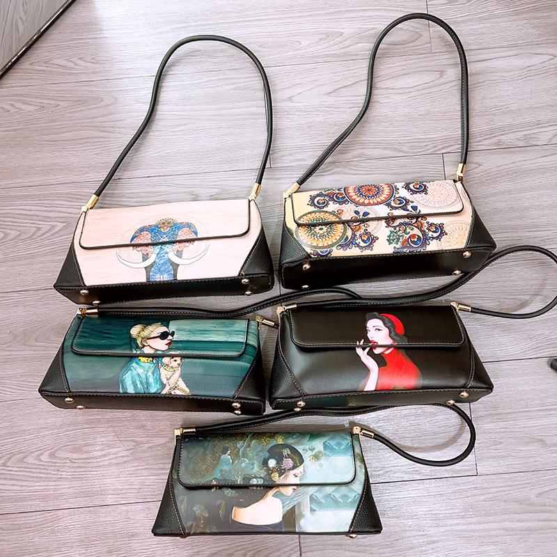 

Новая сумка через плечо из натуральной коровьей кожи в этническом стиле - застежка-молния, женская сумка в стиле ретро, модная сумка через плечо