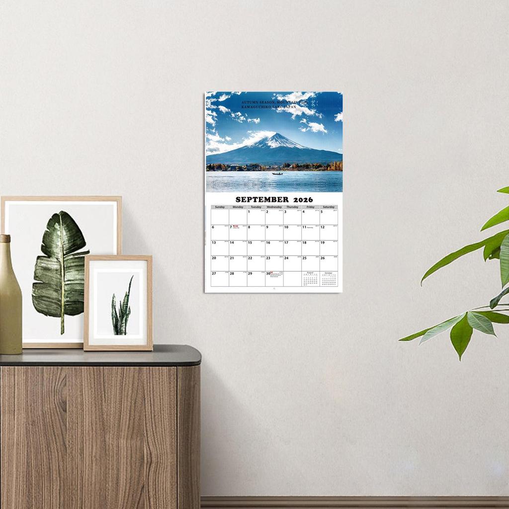 Landscape Wall Calendar 2026 World Scenery Wall Calendar 12 Month Decorative Home Office School Schedule Organizer for Apartment