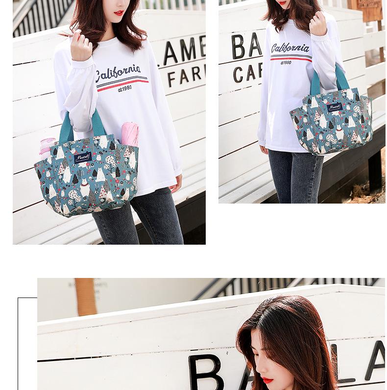 Duża płócienna torba na lunch Bento z zamkiem błyskawicznym