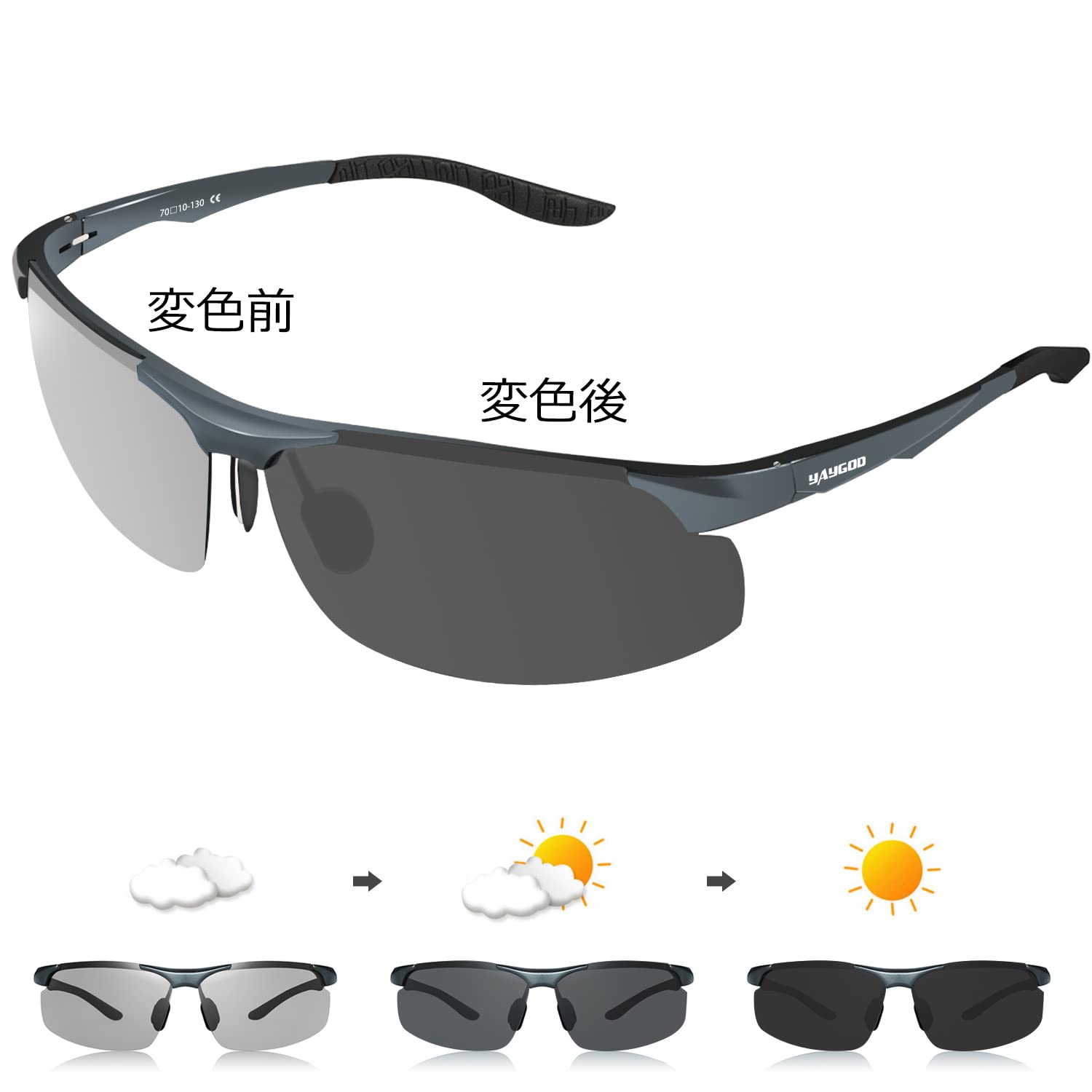 

Фотохромные поляризационные солнцезащитные очки с изменяющим цвет, магниевый сплав, унисекс, спортивные, УФ, цветные фотохромные очки [YAYGOD] Солнцезащитные очки, [Ультра