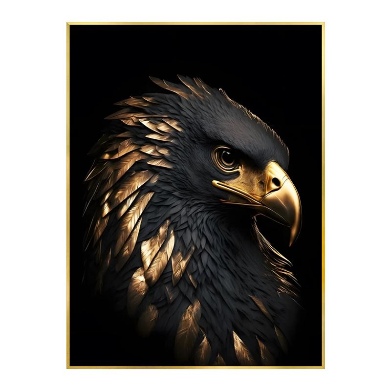 

Черное золото Орел Лев Волк плакат животные декоративные картины холст настенное искусство скандинавские эстетические картины Гостиная домашний декор 40x60cm No Framed