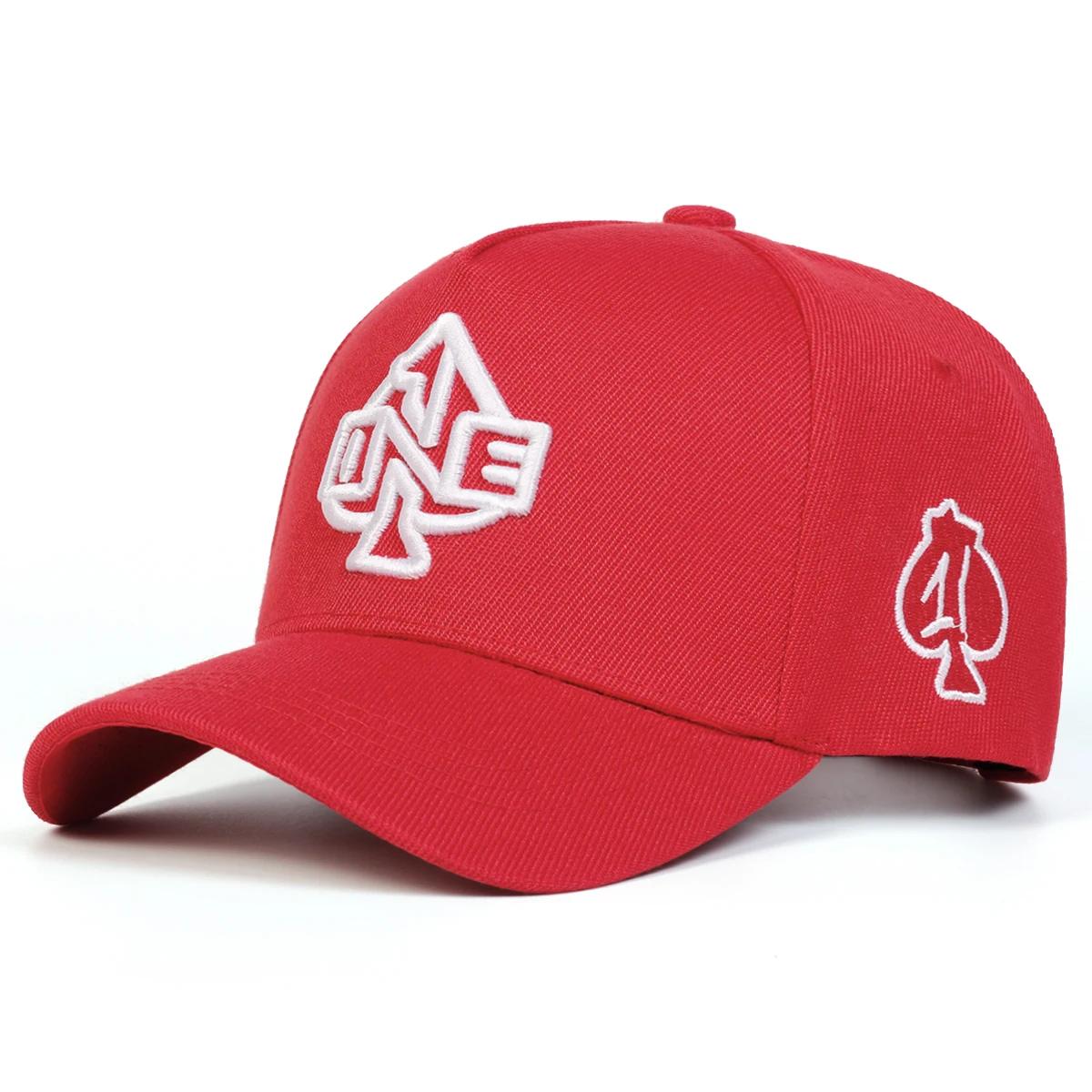 Unisex Eine Poker-Stickerei Baseballkappen Frühling Herbst Outdoor Verstellbar Lässige Hüte Sonnenschutzhut Sportkappe white