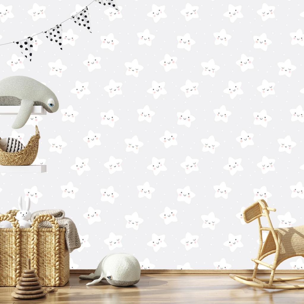 Smiling and sleeping stars wallpaper for living room and bedroom 50x1000