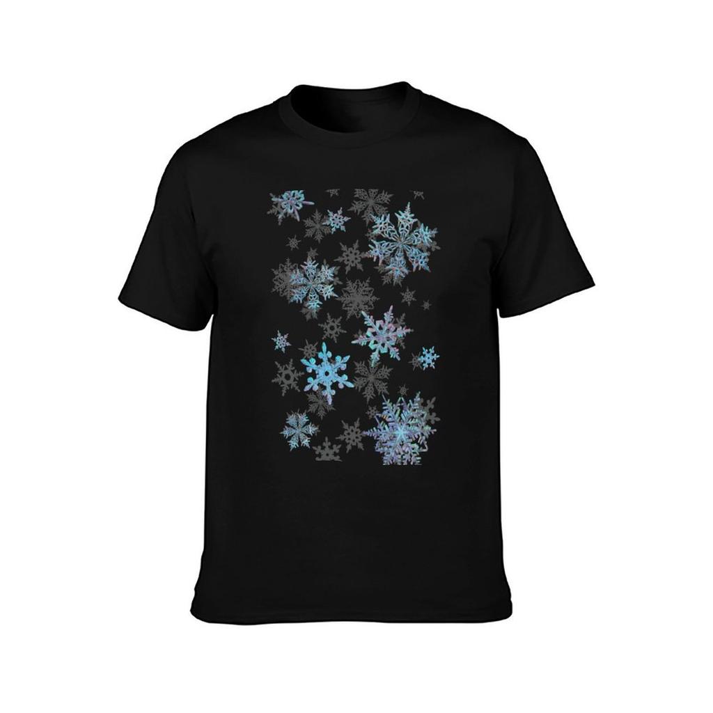 Embroidered Snowflakes blue on white TShirt t shirt men 100 cotton luxury brand man t shirts graphic TShirt