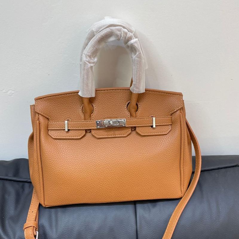 

Lychee pattern portable platinum bag large capacity shoulder messenger bag simple and fashionable commuter Kelly premium tote bag