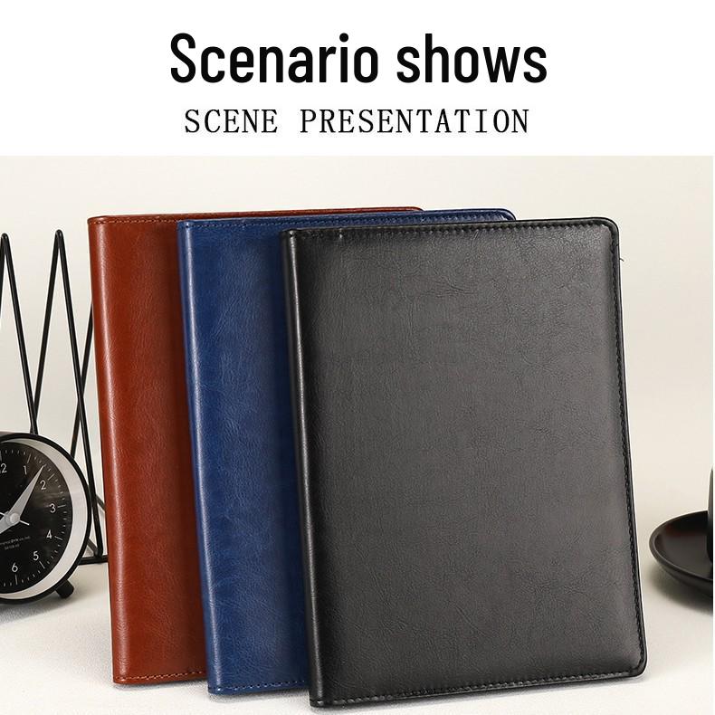 Grenzüberschreitender Business Manager Ordner mit Ledereinband und Klemme