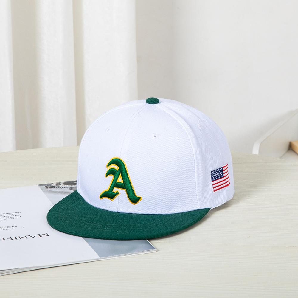 Hip-hop Flat-brimmed Baseball Cap A Letter Three-dimensional Embroidery Outdoor Shading and Sun Protection Young Men's and Women's Hip-hop Trendy Hat