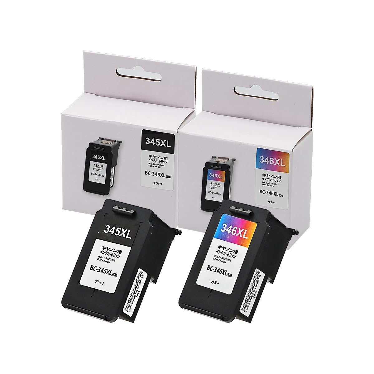

Compatible Canon and Ink Cartridges with Ink Level Display for PIXMA and TR4530 BC-345XL BC-346XL (Black + Tri-Color) TS3330, TS3130S, TS3130, TS203,
