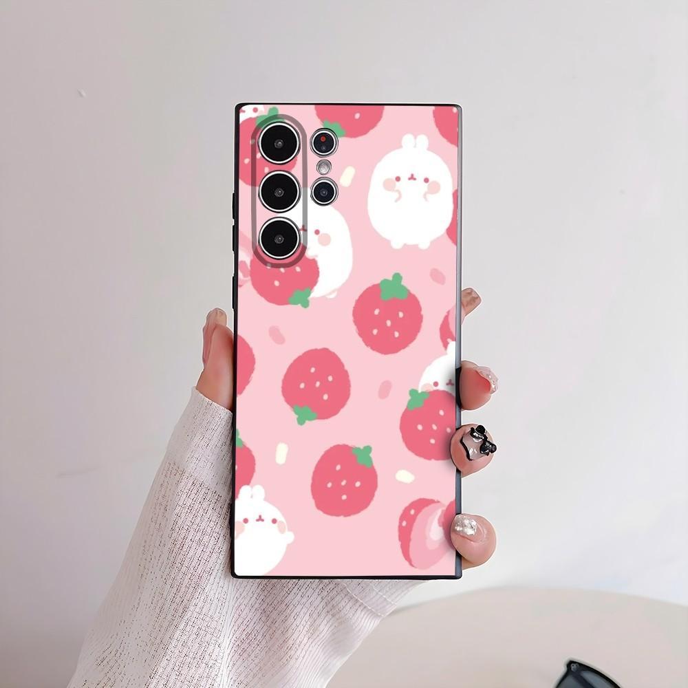 

Kawaii Bunny Molang Phone Case For Samsung Galaxy S25 S24 S22 S23 Ultra S21 S20 Plus 5G Frosted Non-Slip Full Cover Soft Case samsung S22