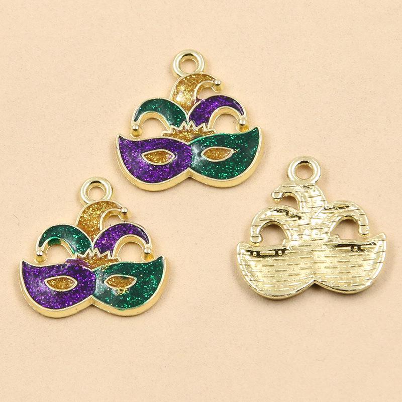 15 Style DIY Alloy Jewelry KC Gold Enamel Masquerade Carnival Pendant Charms