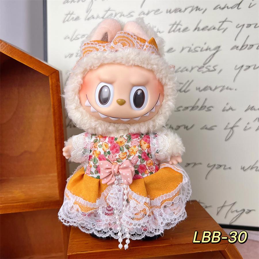 17cm Labubu Plush Doll Clothes Changeable Outfits for Dolls