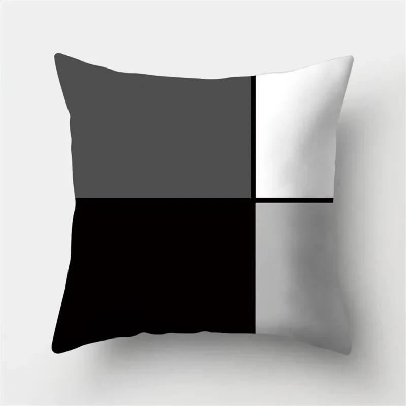 Black and White Geometric Study Pillowcase Office Living Room Home Pillowcase Car Ornaments