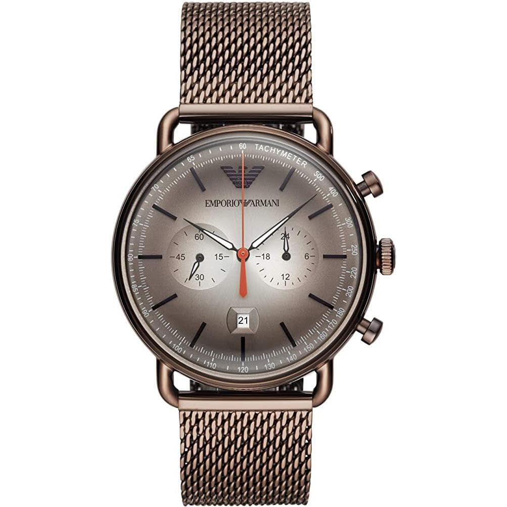 Emporio Armani Chronograph Brown Stainless Steel Watch Men's